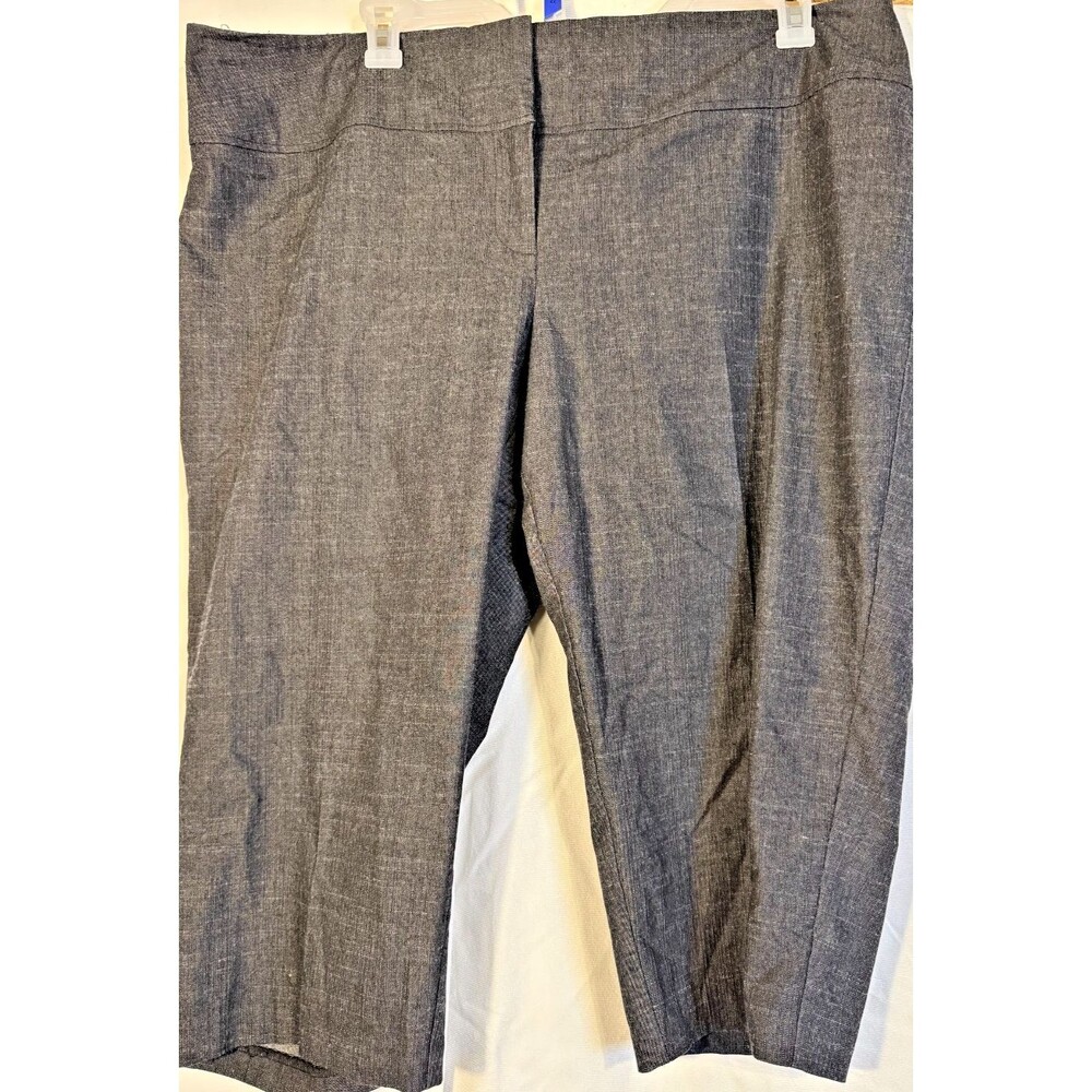 Dark Gray Crop Pants Women's Plus 22W 3X Stretch Office Emo Whimsygoth Comfort